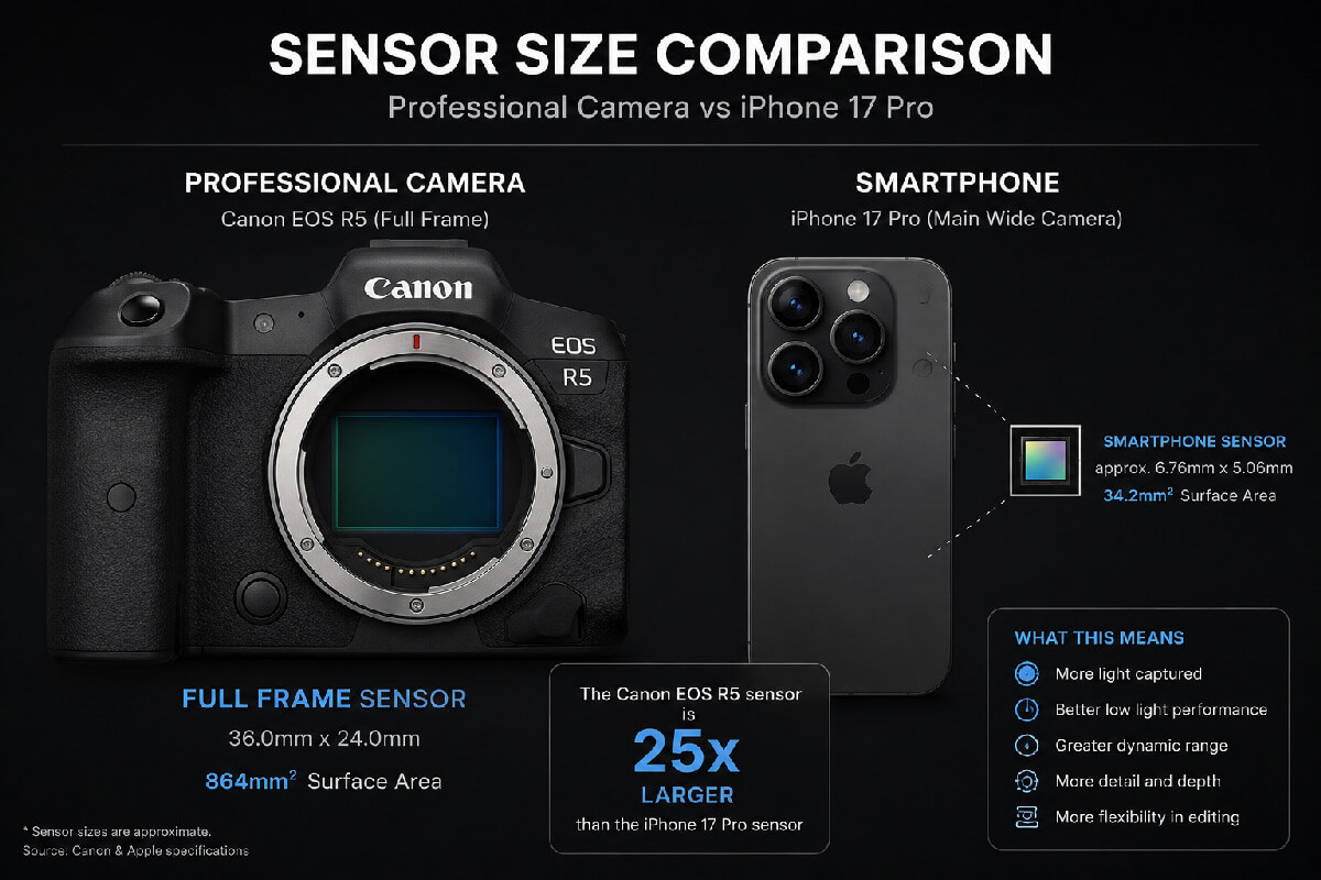 No, Your Mobile Phone Is Not as Good as a Professional Camera – Even If You Have the Latest iPhone or Samsung Galaxy