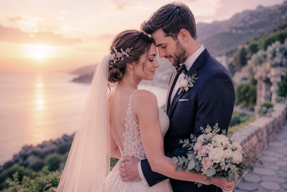 colour vs black and white wedding photos